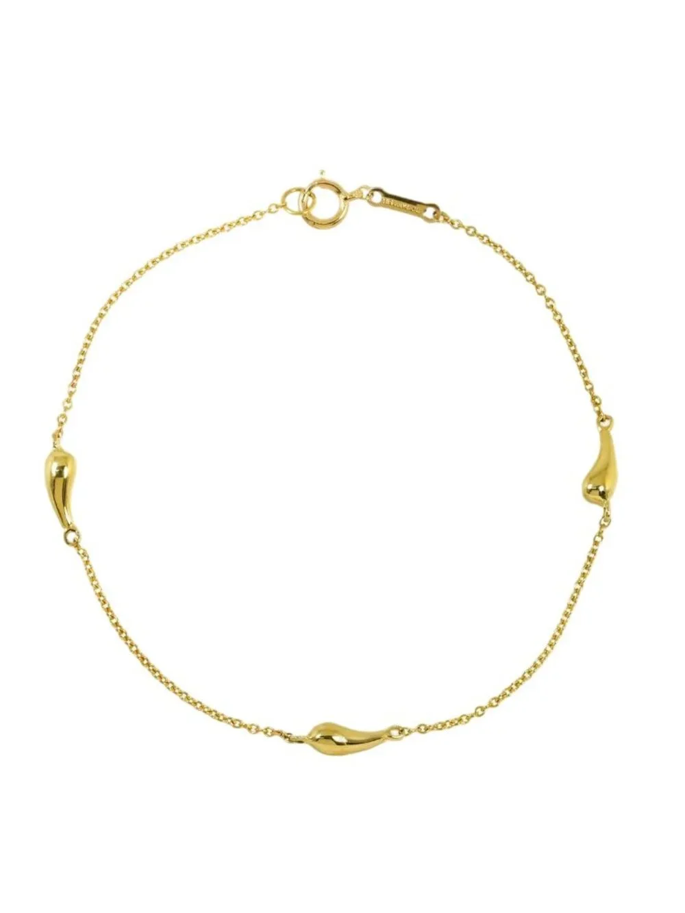 Tiffany & Co Teardrop Bracelet 16.5 18k Yellow Gold